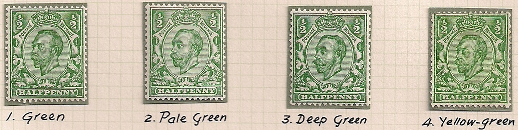 1912 GB - SG344 �d x 4 Shades of Green (Spec N5) VLMM (1)